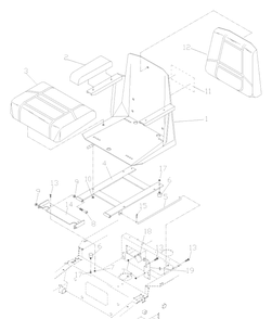 Seat Assembly Diagram and Parts List for ZTH7227KOB (968999225) (033600000 and Up)(2004-09) Husqvarna Lawn Mower