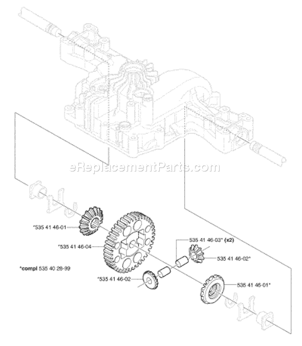 Page F Diagram and Parts List for K46TRANSMISSION 2002-06 Husqvarna Lawn Tractor Accessories