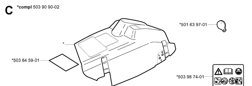 Cover Diagram and Parts List for 346XP 20032200001-20041000000 Husqvarna Chainsaw