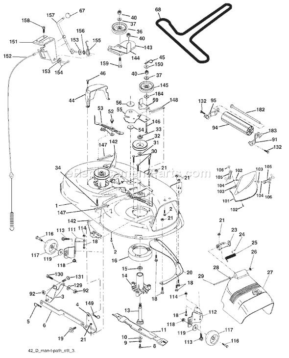 Page F Diagram and Parts List for YTH1842A (954569790) (2003-01) Husqvarna Lawn Tractor