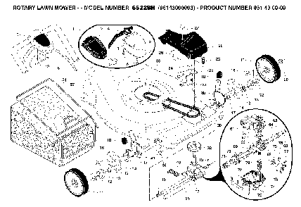 Repair Parts Diagram and Parts List for 6522SH (96143000903)(2006-01) Husqvarna Lawn Mower