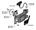 Page K Diagram and Parts List for 40 1986-12 Husqvarna Chainsaw