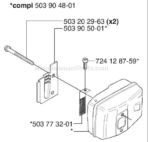 Page K Diagram and Parts List for 225H60 2002-06 Husqvarna Trimmer