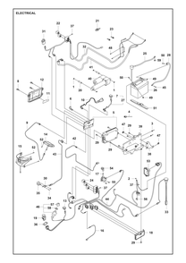 Electrical Diagram and Parts List for P524XEFI  Husqvarna Lawn Tractor