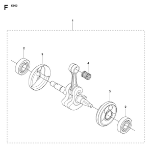 Crankshaft Diagram and Parts List for K960 2008-12 Husqvarna Lawn Tractor Accessories