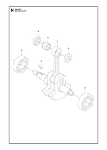 Crankshaft Diagram and Parts List for 543RBX 20130500001 - 20154400000 Husqvarna Brush Cutter