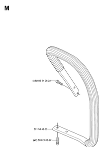 Handle Diagram and Parts List for 272XP 20070100001-20091400000 Husqvarna Chainsaw