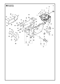 Crankcase Diagram and Parts List for 395XP-XPG (EPA)(20102200001 - 20163899999) Husqvarna Chainsaw