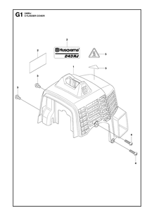 Cylinder Cover Diagram and Parts List for 243RJ 20121000001-20182200000 Husqvarna Brush Cutter