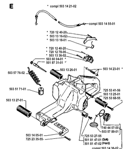 Fuel Tank Diagram and Parts List for 3120 19942300001-19960100000 Husqvarna Chainsaw
