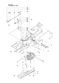 Transmission Diagram and Parts List for PF21AWD (965192501)(2010-07) Husqvarna Lawn Tractor