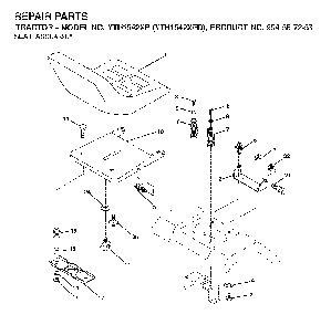 Seat Diagram and Parts List for YTH1542XPD (954567253)(2001-12) Husqvarna Lawn Tractor