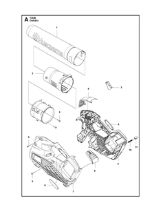 Tube Diagram and Parts List for 120IB  Husqvarna Leaf Blower / Vacuum
