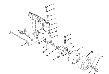 Front Axle Diagram and Parts List for LT92012 (H1292A)(954000251)(1993-01) Husqvarna Lawn Mower