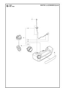 Fuel Tank 2 Diagram and Parts List for 150BT  Husqvarna Leaf Blower / Vacuum