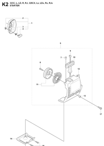 Starter 2 Diagram and Parts List for 325LDX 20080900001-Current Husqvarna Edger