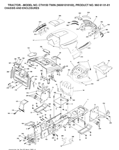 Chassis And Enclosures Diagram and Parts List for CTH150 (96061018200)(2007-04) Husqvarna Lawn Tractor