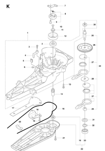Gear Housing Diagram and Parts List for 323HD60 20090400001-Current Husqvarna Hedge Trimmer