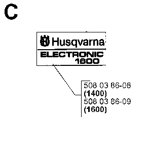 Decals Diagram and Parts List for 16000 19984000001 Husqvarna Chainsaw