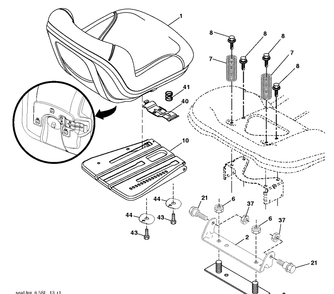 Seat Diagram and Parts List for TC138L (96051018900)(2019-08) Husqvarna Lawn Tractor