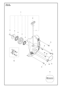Starter Diagram and Parts List for 122RJ  Husqvarna Brush Cutter