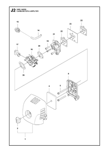 Carburetor And Air Filter Diagram and Parts List for 243R 20121000001-Current Husqvarna Brush Cutter