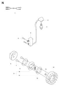 Ignition System And Clutch Diagram and Parts List for 327LX 20080900001 - 20090100000 Husqvarna Trimmer