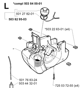 Crankcase Diagram and Parts List for 235R 19970500001-19980100000 Husqvarna Brush Cutter
