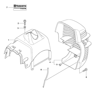 Cylinder Cover 2 Diagram and Parts List for 241R 20144900001-Current Husqvarna Brush Cutter