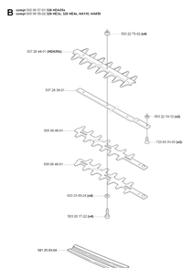 Cutting Equipment Diagram and Parts List for 326HE3 (X-SERIES)(20090900001-Current)(2009) Husqvarna Hedge Trimmer
