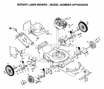 Page C Diagram and Parts List for 4230A59 1999 And Before Husqvarna Lawn Mower