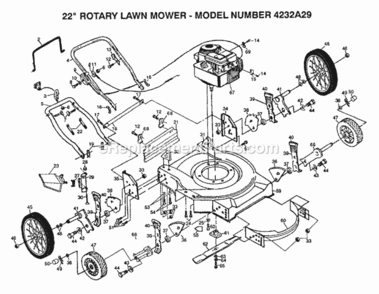 Page A Diagram and Parts List for 4232A29 1999 And Before Husqvarna Lawn Mower