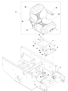 Seat Assembly Diagram and Parts List for BZ6134D (968999214)(2003-03) Husqvarna Lawn Mower