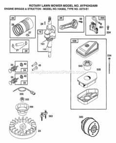 Page B Diagram and Parts List for 4242A89 1998 Husqvarna Lawn Mower