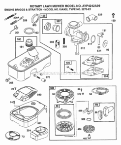 Page C Diagram and Parts List for 4242A99 1999 Husqvarna Lawn Mower