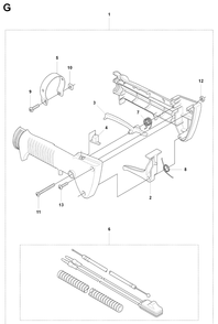 Handle And Controls Diagram and Parts List for 226HS99S 20080500001-20130500000 Husqvarna Hedge Trimmer