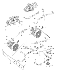 Hydraulic Pump - Motor Diagram and Parts List for PZ29DCE (966616701)(2012-02) Husqvarna Lawn Mower