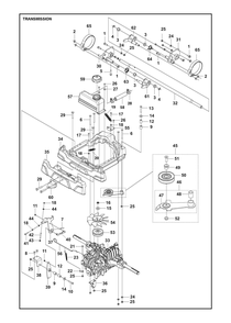 Transmission Diagram and Parts List for RC318T 2023 Husqvarna Lawn Tractor