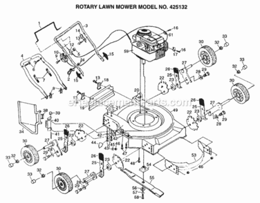 Page A Diagram and Parts List for 425132 1999 And Before Husqvarna Lawn Mower