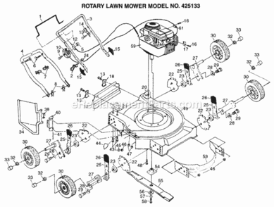 Page A Diagram and Parts List for 425133 1996 Husqvarna Lawn Mower