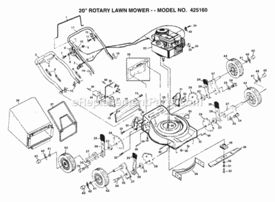 Page A Diagram and Parts List for 425160 1999 And Before Husqvarna Lawn Mower