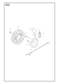 Ignition System Diagram and Parts List for 122RJ  Husqvarna Brush Cutter