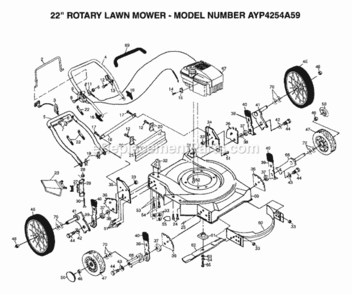 Page A Diagram and Parts List for 4254A59 1999 And Before Husqvarna Lawn Mower
