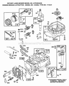 Page C Diagram and Parts List for 4254A59 1999 And Before Husqvarna Lawn Mower