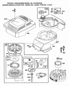 Page E Diagram and Parts List for 4254A59 1999 And Before Husqvarna Lawn Mower