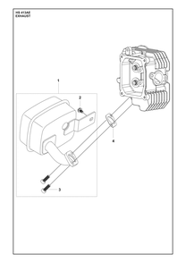 Exhaust Diagram and Parts List for HS413AE  Husqvarna Engine