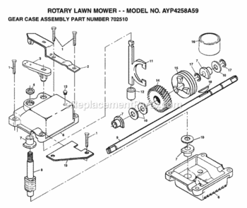 Page E Diagram and Parts List for 4258A59 1999 And Before Husqvarna Lawn Mower