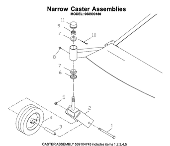 Casters Diagram and Parts List for ZTH6125 (968999186)(2006-04) Husqvarna Lawn Mower