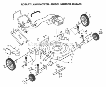 Page E Diagram and Parts List for 4264A89 1998 Husqvarna Lawn Mower