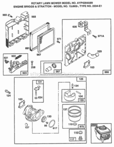 Page A Diagram and Parts List for 4264A89 1999 And Before Husqvarna Lawn Mower